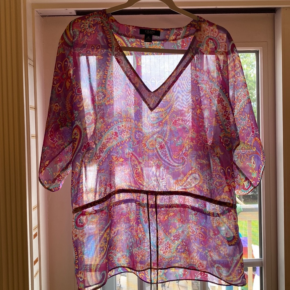 Woman’s chaps sheer blouse size M